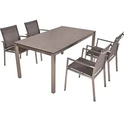 Garden Pleasure Sitzgruppe SIENNA, taupe Metall, 5-teilig