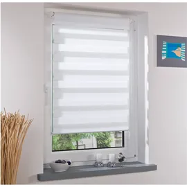 LIEDECO Doppelrollo Klemmfix-Duo-Rollo 45 x 160 cm weiß
