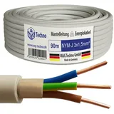 M&G Techno 90m NYM-J 3x1,5 mm2 Mantelleitung Feuchtraumkabel Elektrokabel Kupfer Made in Germany