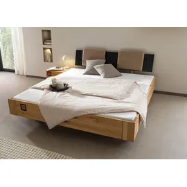 MASSIVMOEBEL24.DE Bett KITZBÜHEL 200 x 200 cm Wildeiche massiv natur geölt taupe