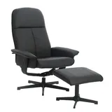 Happy Home Relaxsessel HWP58-SCH 82 x 106 x 85 cm Schwarz mit Hocker