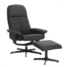 Happy Home Relaxsessel HWP58-SCH 82 x 106 x 85 cm Schwarz mit Hocker