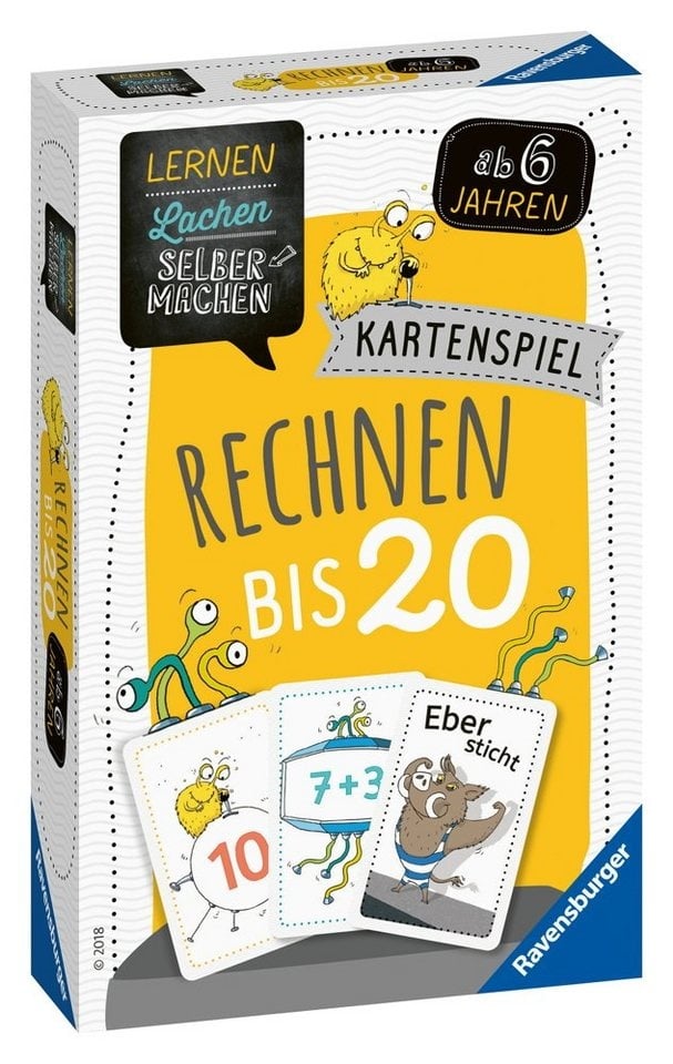 Ravensburger Spiel, Kinder Kartenspiel Lernen Lachen Selbermachen Rechnen bis 20 80349