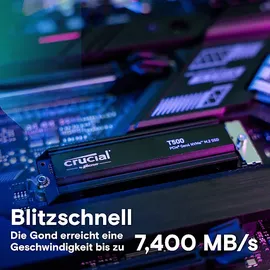 Crucial T500 SSD M.2 2280 / M-Key / PCIe 4.0 x4, Kühlkörper