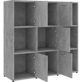 vidaXL Bücherregal 90 x 30 x 90 cm Betongrau