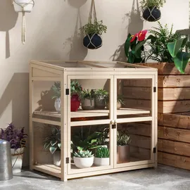 Outsunny Frühbeet aus Holz 103 x 61 x 103 cm Natur