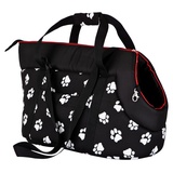 Hobbydog TORCWL3 Tragetasche für Hunde und Katzen, 27 x 25 x 43 cm, schwarz mit Pfoten