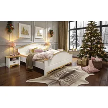 otto home Massivholzbett »Konrad, hohe Belastbarkeit! FSC® zertifiziertes Massivholz« Breite/Belastbarkeit 180cm/220 KG, 140cm/180 KG, aus massivem Kiefernholz, FSC®-zertifiziert, INKLUSIVE Rollrost weiß/honig, , 42199757-0