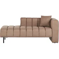 Beliani Chaiselongue rechtsseitig braun mit schwarzen Metallbeinen Kissen modern Lannils