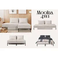 kaiser möbel Ecksofa mit schlaffunktion, Sofa, Betten, Liegestuhl, MOOKA 4in1-Multifunktions-System, stoff Velo Ecru Rechts