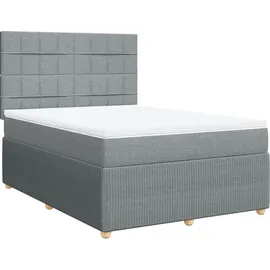 vidaXL Boxspringbett 140 x 200 cm Hellgrau