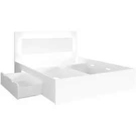 Feldmann-Wohnen Schlafzimmer-Set, Weiß, Holzwerkstoff, 2 Fächer, 4 Schubladen, Rechteckig,Rechteckig, 160x200 cm, Schlafzimmer, Betten