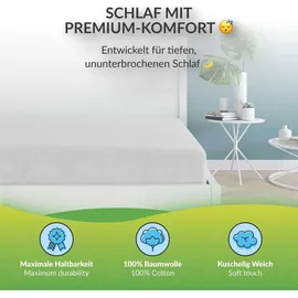 etérea Himmlische Qualität Spannbettlaken Flanell 200 x 200 - 200 x 220 cm weiß