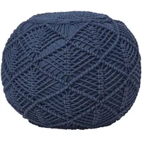 Homescapes Pouf, Dunkelblau, Textil, Uni, Rund, 50x40x50 cm, Wohnzimmer,