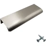 M4TEC Verdeckte Fingerzug-Griffe aus Metall Kantendesign Moderne Küchentürgriffe Schrankzuggriffe Schubladen-Ziehgriffe Schlafzimmer Bad Möbelgriffe. Serie VD3: 96 mm BA Edelstahl gebürstet