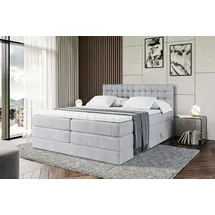 altdecor Boxspringbett VIONE KING - 160 x 200 - H3/H4 - Hellgrau