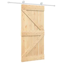 vidaXL Schiebetür rechts 95 x 210 cm Weiß/Braun