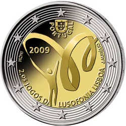 2 Euro Gedenkmünze "Lusophonie-Spiele 2009 in Lissabon" 2009 aus Portugal