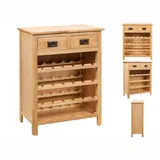 vidaXL Weinschrank 72x32x90 cm Massivholz Eiche