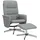 vidaXL Massagesessel mit Fußhocker Polyester 75 x 105 x 75 cm Hellgrau drehbar