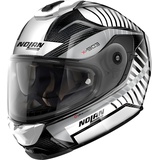 Nolan X-903 Ultra Carbon Starlight N-Com Helm, schwarz-weiss-silber, Größe L