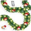 KESSER® Weihnachtsgirlande mit Beleuchtung 200 LED's inkl Deko Fernbedienung - Timer - Lichterkette 7 Leuchteffekte - Weihnachtsbeleuchtung - In & Outdoor - Tannen-Girlande Weihnachtsdeko