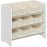 Songmics Kinderregal mit 9 Aufbewahrungsboxen  weiß