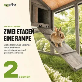 zooprinz Kleintierstall Don Camillo 210 x 85,5 x 54 cm Grau/Weiß