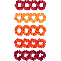 Kicura Haargummi Scrunchy Set - 20er Set mit 5 Farben je 4 Stück, oder 10er Set in Schwarz, Ausführung:20er Set - Ruby, Anzahl:20 stück (1er Pack)