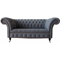 JVmoebel Chesterfield-Sofa, Sofa Chesterfield Textil Wohnzimmer Klassisch Design Sofas grau