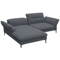 FLEXLUX Ecksofa Salino, Funktionssofa mit Recamiere, Relaxsofa, Ecksofa, Sofa mit Arm- und Kopfteil-Verstellungen, Kaltschaum & Stahl-Wellen grau