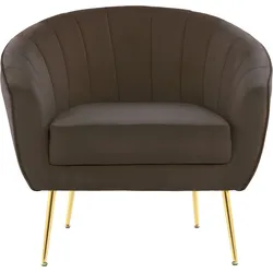 Kayoom Sessel »Sofa Doreen 125, komfortabler Sessel, einfarbige Gestaltung«, (1 St.), modern, platzsparend, pflegeleicht, samtweicher Bezug aus Stoff Kayoom Braun