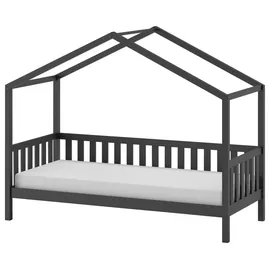 Vipack Hausbett Dallas 90 x 200 cm Kiefer massiv grau