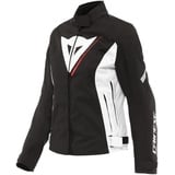 Dainese Veloce D-Dry Jacket, Motorradjacke Ganzjährig Wasserdicht mit Abnehmbarer Thermoschicht, Damen, Schwarz/Weiß/Lava Rot, 38