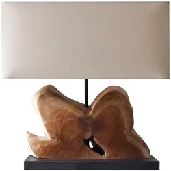 SALESFEVER Tischleuchte "Treibholz", beige (natur, weiß), H: 50,00cm, Lampen, handgefertigt
