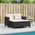 vidaXL Gartensofa 2-Sitzer mit Hockern Schwarz Poly Rattan