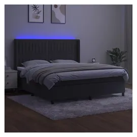 vidaXL Boxspringbett 180 x 200 cm Dunkelgrau