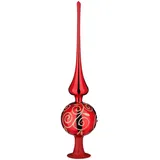 INGE-GLAS® Christbaumspitze strahlende Leidenschaft rot glänzend Ø 8cm x 33cm Inge-