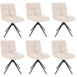 HOME DELUXE Esszimmerstuhl drehbar 2er - 8er Set NODA (6 St), Gestell aus Edelstahl, Küchenstuhl, Bürostuhl beige