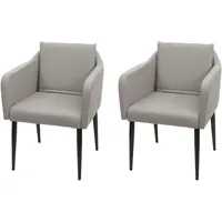 Mendler 2er-Set Esszimmerstuhl HWC-H93, Küchenstuhl Lehnstuhl Stuhl ~ Kunstleder