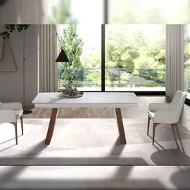 ac angel cerda Angel Cerdá Ausziehbarer Esstisch ovales Fass Porzellanmarmor aus Walnuss 1134