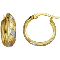 Firetti Paar Creolen »Schmuck Geschenk Gold 375 Ohrschmuck Ohrringe Tricolor«,