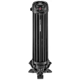 Manfrotto Alu Doppelrohr-Stativ, 100/75mm Halbschale & Bodenspinne