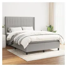 vidaXL Boxspringbett 140 x 200 cm Hellgrau