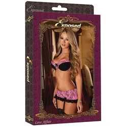 Unterwäsche-Set Exposed Schwarz Rosa (XXL)