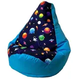 5905359295082 Sako Tasche Pouffe Birne Druck blau Planeten L 105 x 80 cm Go Gift