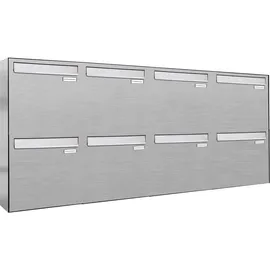 AL Briefkastensysteme Durchwurfbriefkasten Premium Edelstahl Silber