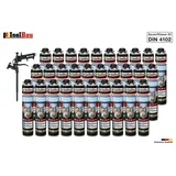 Brunnenschaum 30x 750ml Bauschaum 1x Teflon Pistole Montageschaum Pistolenschaum