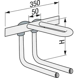 Wandverbindung mit Rohrbogenheit Kupfer, 15x1,0 Höhe: 320mm ohne Isolierung