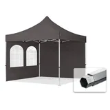 TOOLPORT Faltpavillon 3 x 3 m inkl. 2 Seitenteile dunkelgrau 59142